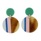 Cat Earrings Blue Circle